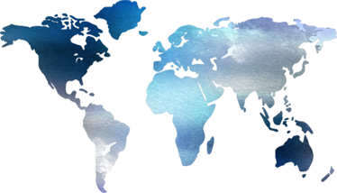 Poster do mapa mundial em vinil aquarela azul - TenStickers