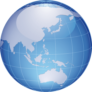 Poster do mapa mundial vinil azul da austrália e Ásia - TenStickers