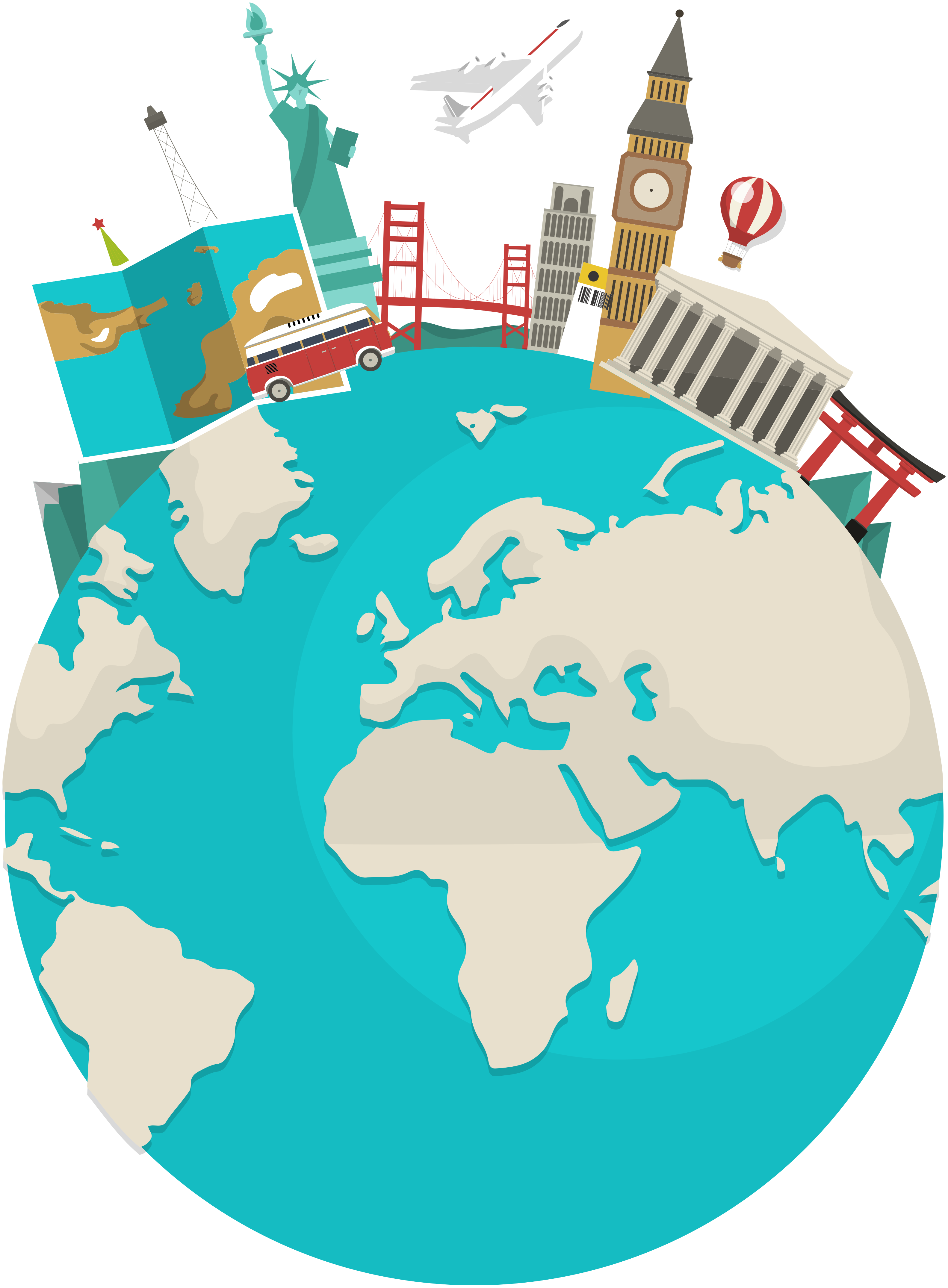 Poster do mapa mundial mapa de turismo mundial - TenStickers