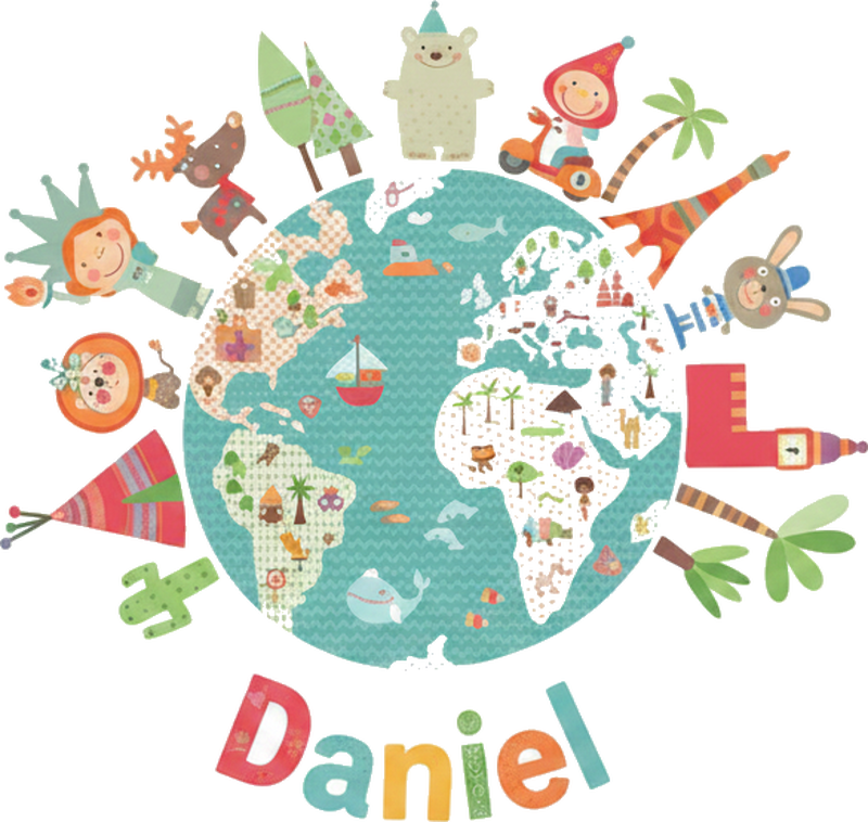 Poster do mapa mundial mundo feliz - TenStickers
