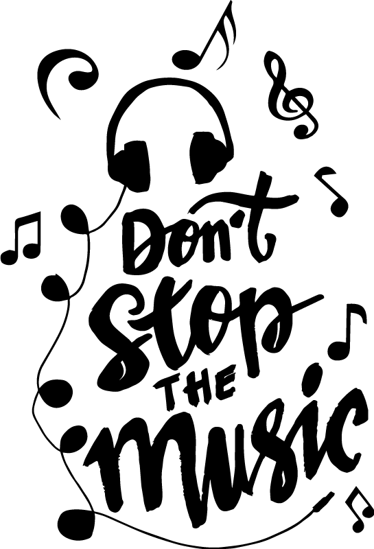 Poster de música com texto musical em notas - TenStickers