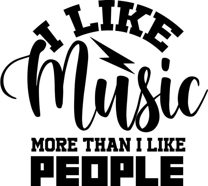 Poster de música eu gosto mais de música que de gente - TenStickers