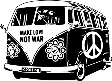Poster retro adesivo decorativo van hippie - TenStickers
