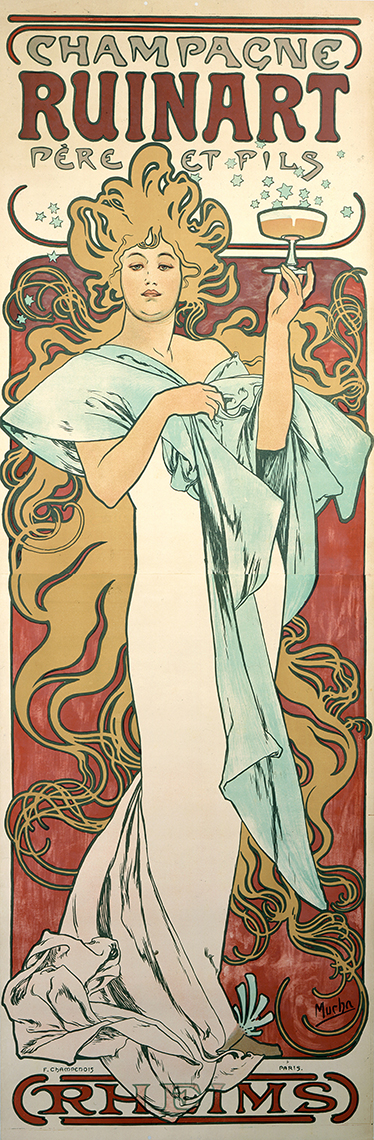 Poster retro pôster adesivo champagne ruinart - TenStickers