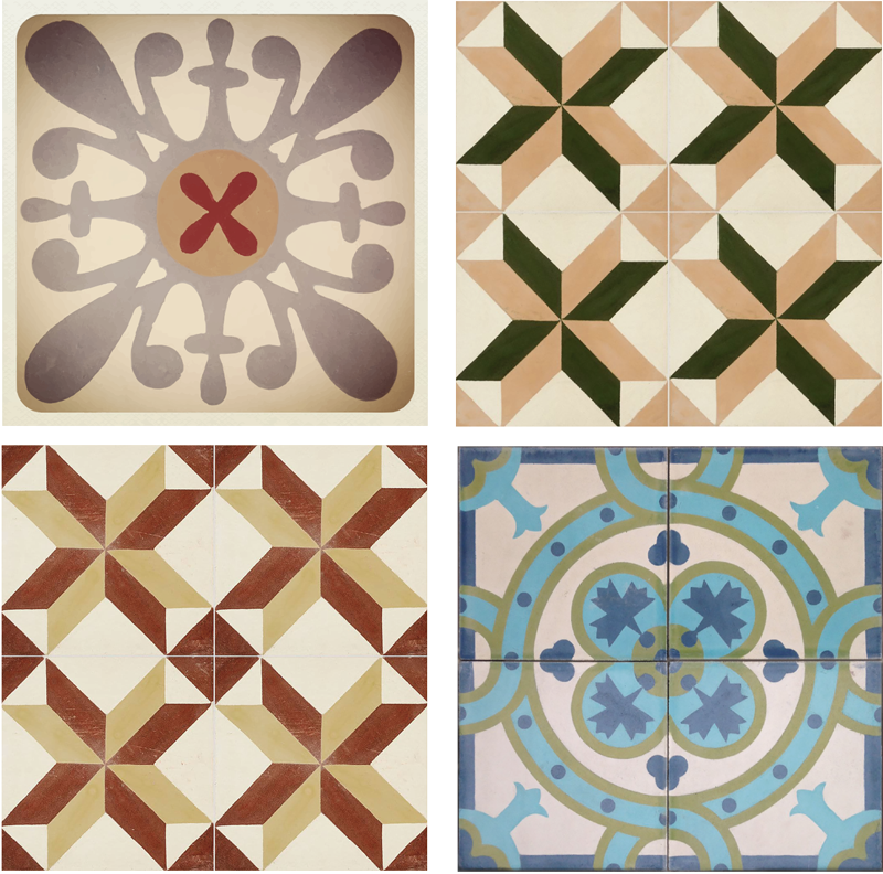 Poster retro cenefa decorativa mosaico hidráulico - TenStickers
