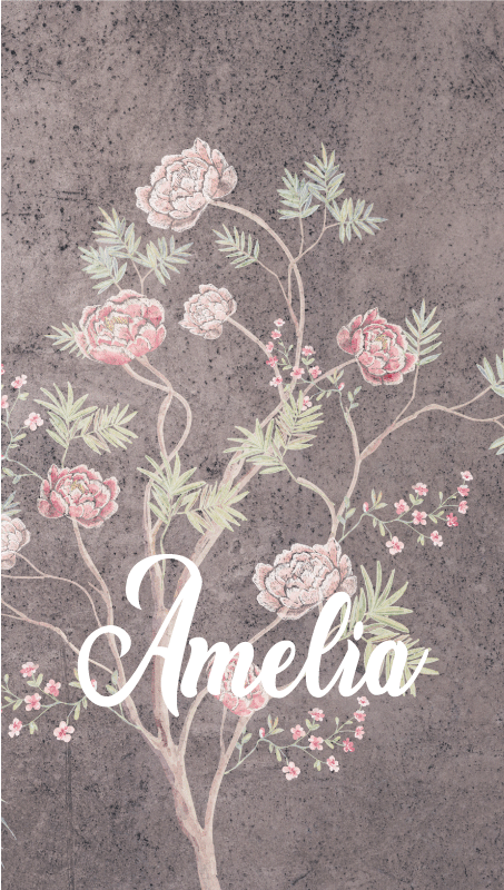 Poster retro árvore de rosas estilo vintage - TenStickers