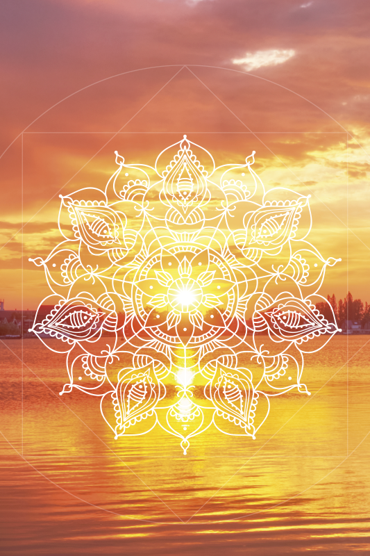 Poster de paisagens mandala do pôr do sol - TenStickers
