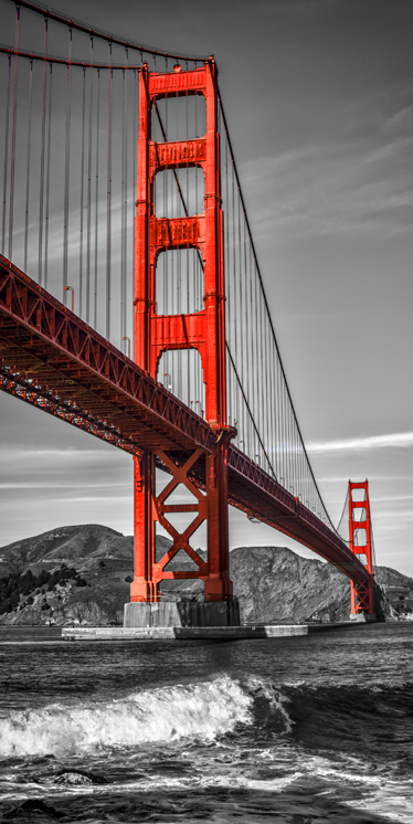 Poster de paisagens vinil decorativo golden gate - TenStickers