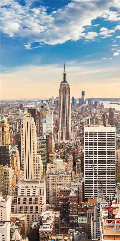 Poster de paisagens vinil para porta arranha-céus nova york - TenStickers