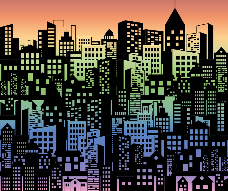 Poster de paisagens adesivo multicolorido para porta - TenStickers