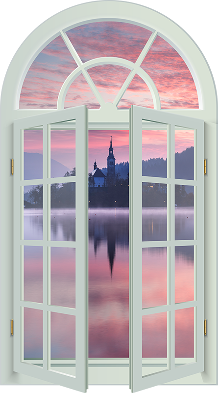 Poster de paisagens igreja de bled - TenStickers