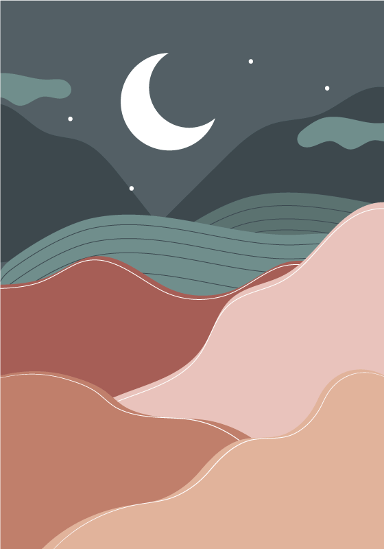Poster de paisagens noite boho - TenStickers