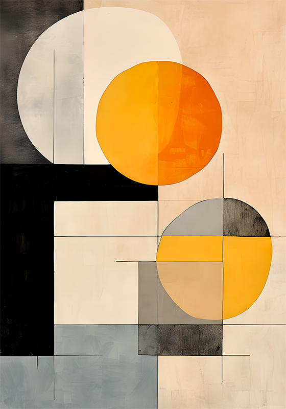 Poster abstracto com formas geométricas - TenStickers