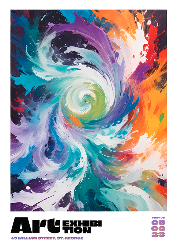 Poster abstracto para exposição de arte - TenStickers