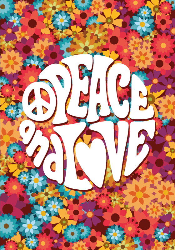 Poster de frases paz e amor - TenStickers