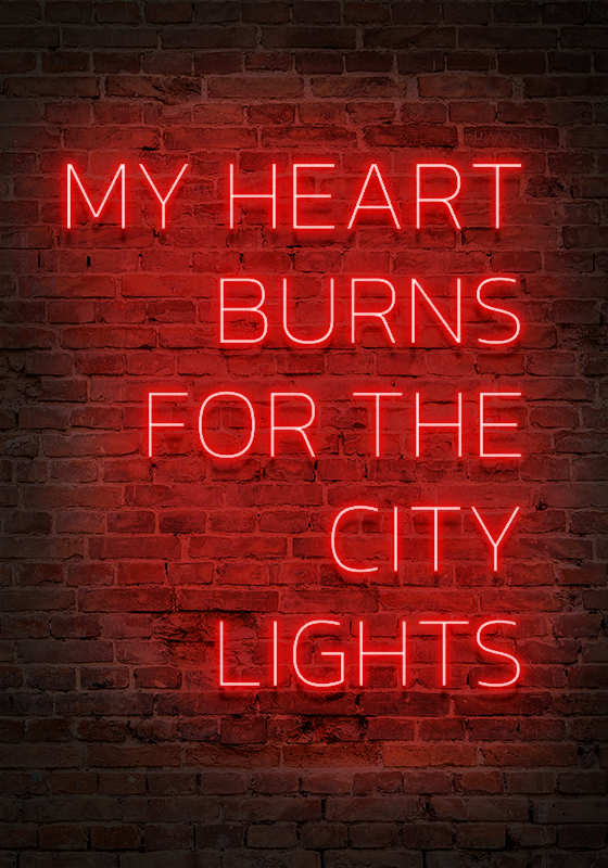 Poster de frases em texto neon - TenStickers