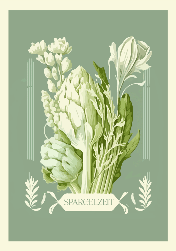 Poster de plantas tempo do aspargo - TenStickers