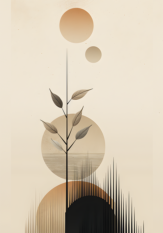 Poster de plantas boho abstrato - TenStickers