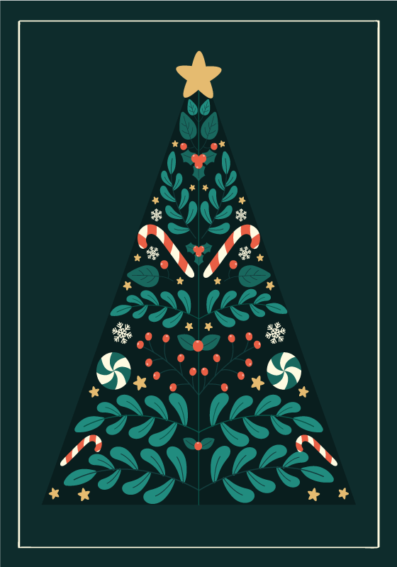 Poster natal Árvore de natal - TenStickers