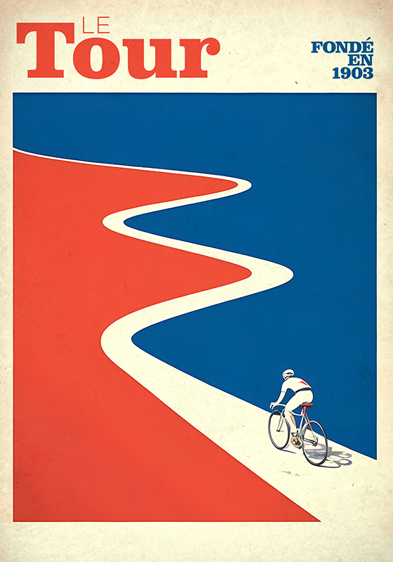 Poster ciclismo vintage "tour" - TenStickers