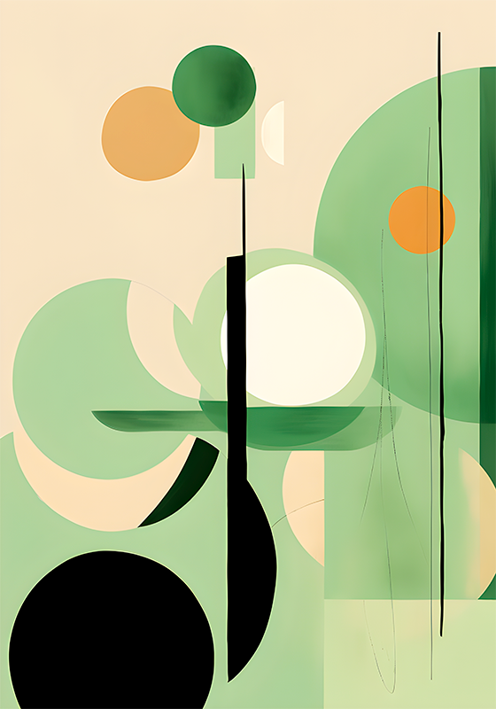 Poster arte figuras verdes - TenStickers
