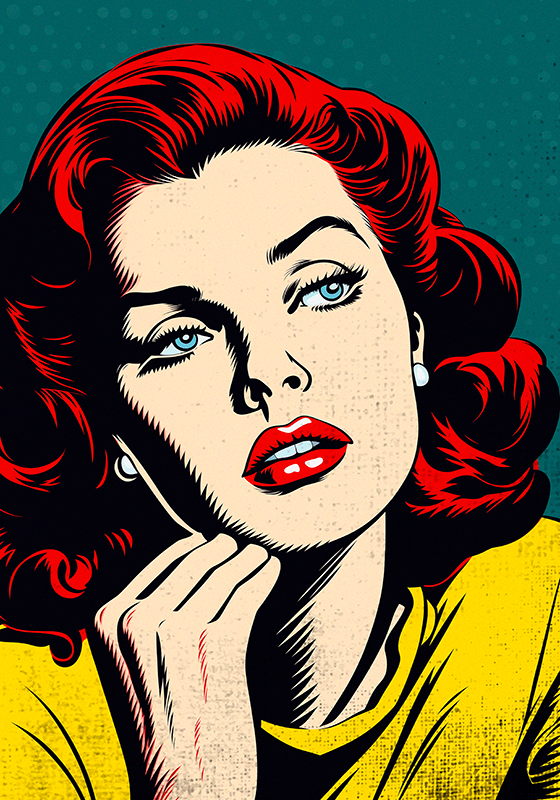 Poster arte mulher bonita clássica - TenStickers