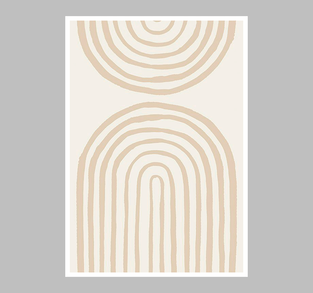 Poster arte linhas suaves em bege - TenStickers