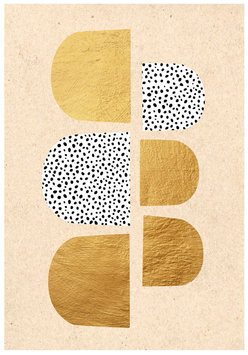 Poster arte abstrata dourada - TenStickers