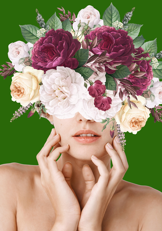 Poster arte mulher floral - TenStickers