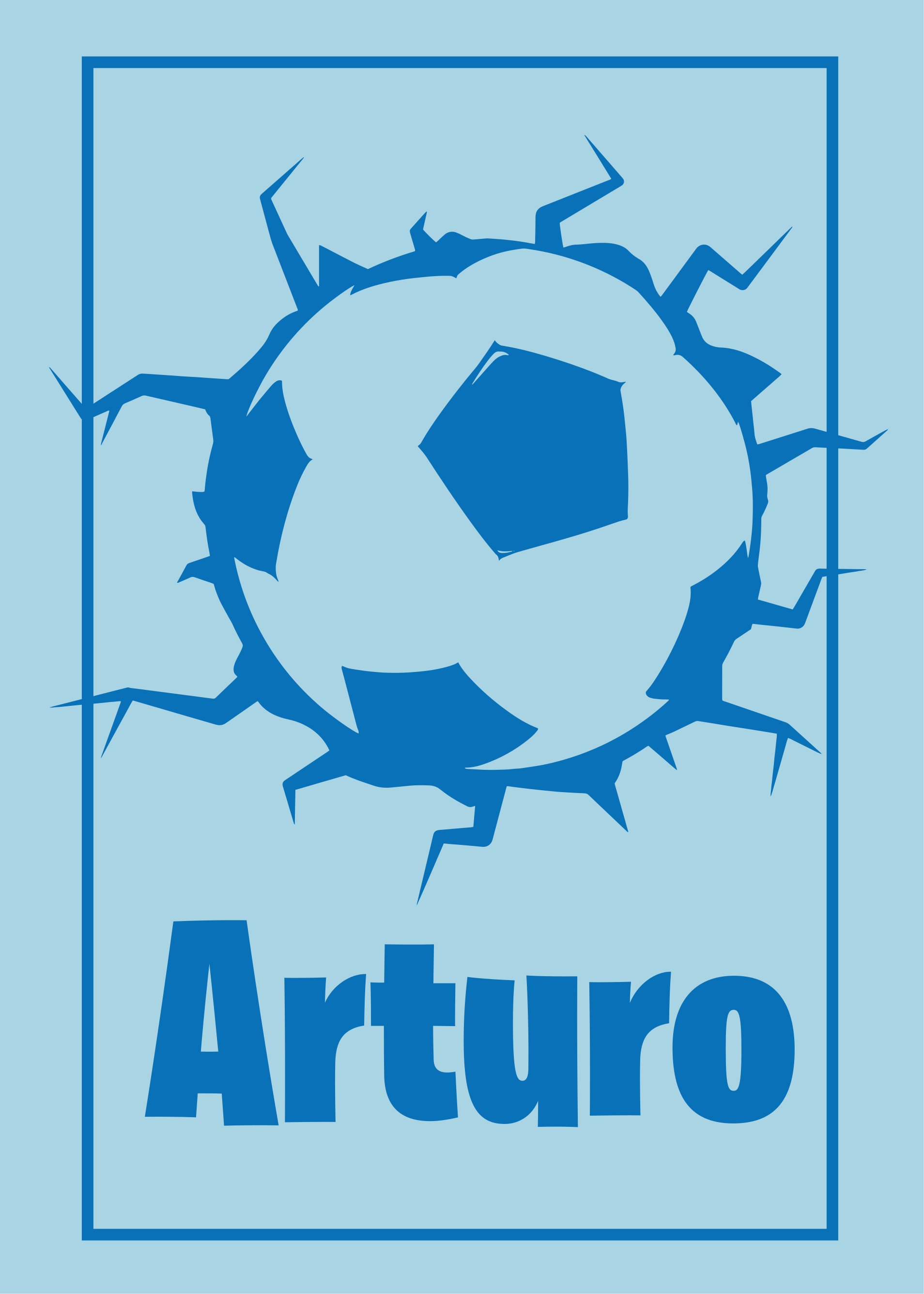 Poster de futebol parede quebrando bola - TenStickers