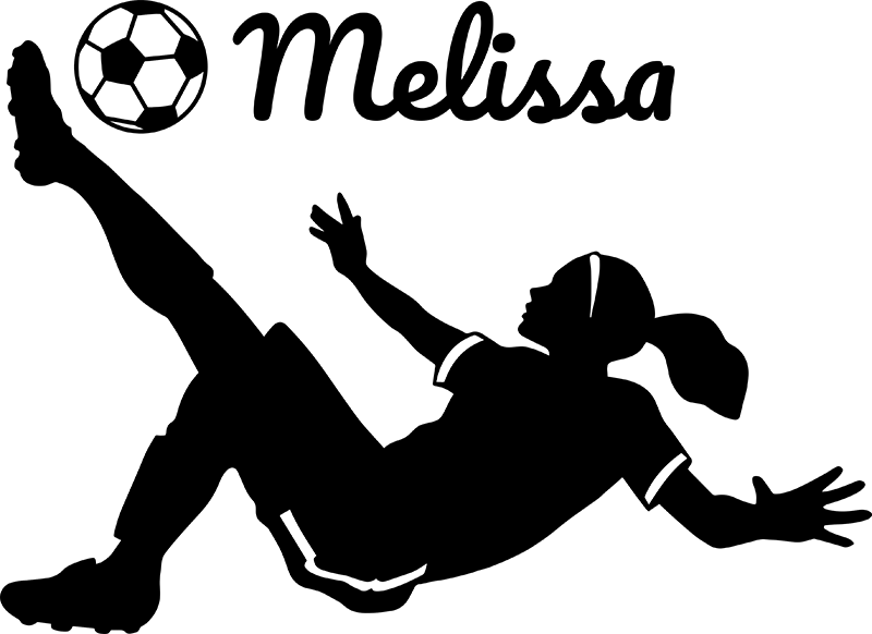 Poster de futebol vinil personalizável mulher jogadora - TenStickers