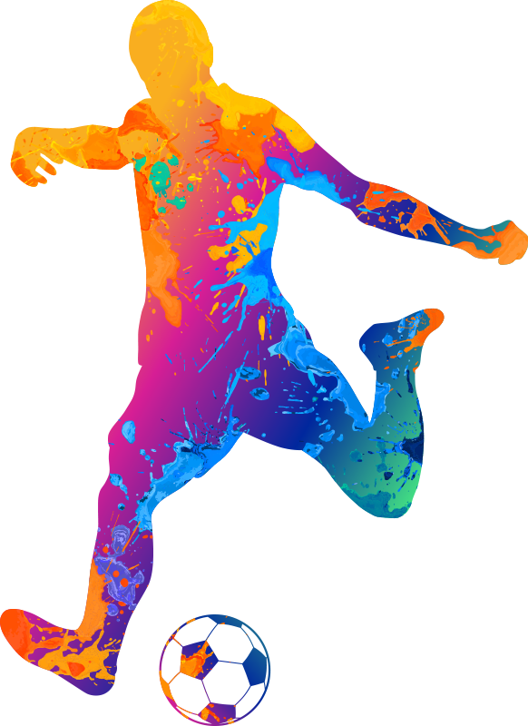 Poster de futebol com tinta respingada - TenStickers