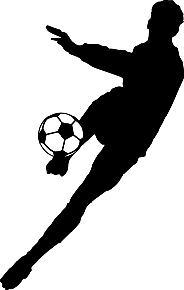 Poster de futebol silhueta de jogador chutando bola - TenStickers