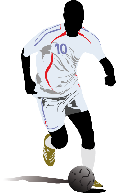 Poster de futebol vinil decorativo jogador em ação - TenStickers