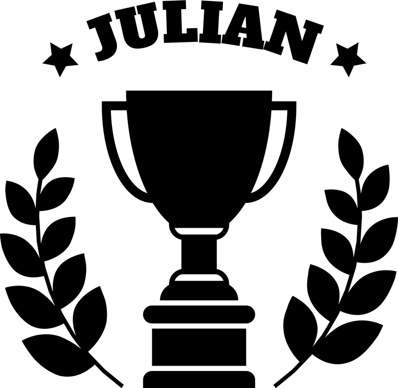 Poster de futebol troféu com nome - TenStickers