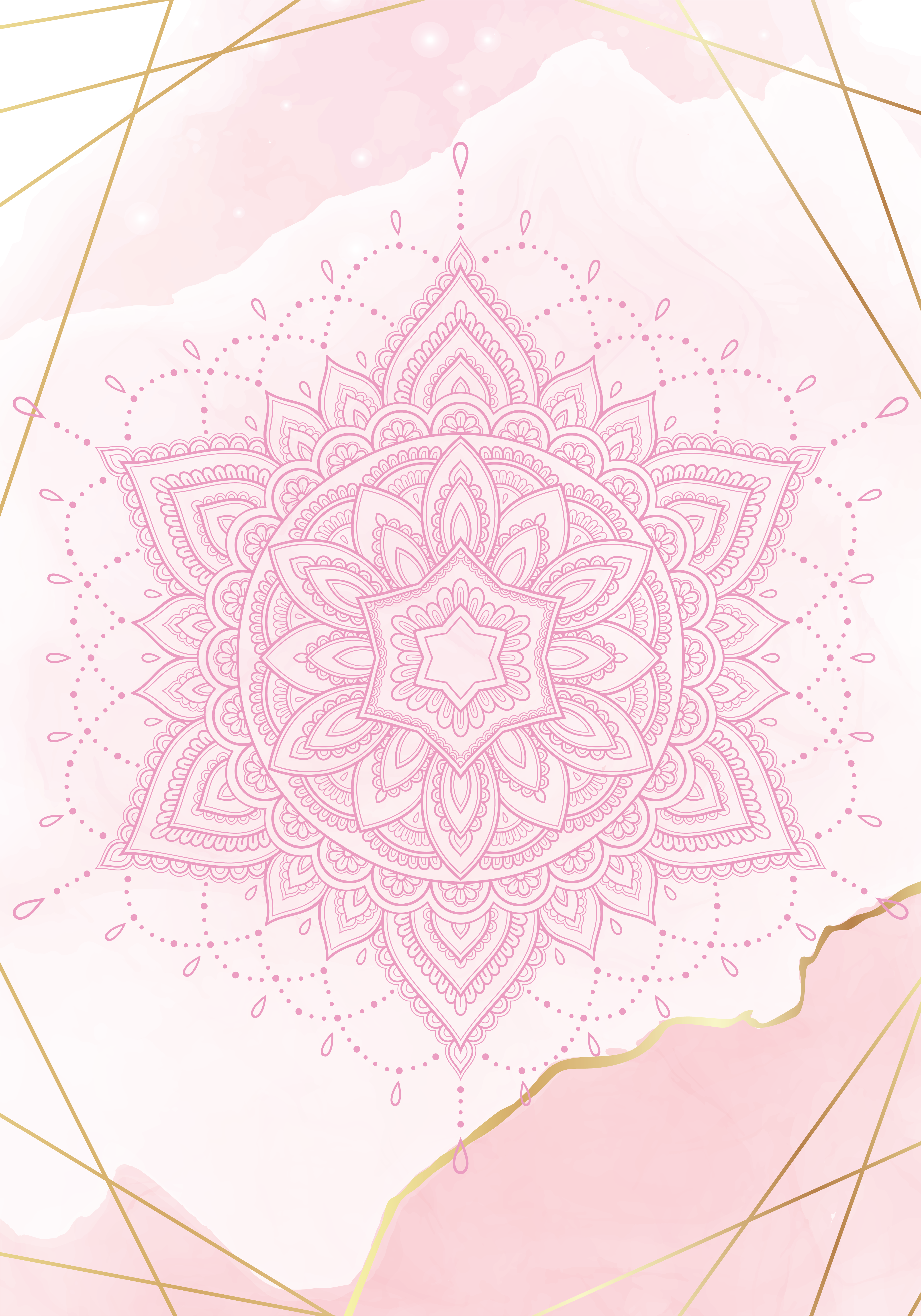 Poster zen mandala em aquarela rosa - TenStickers
