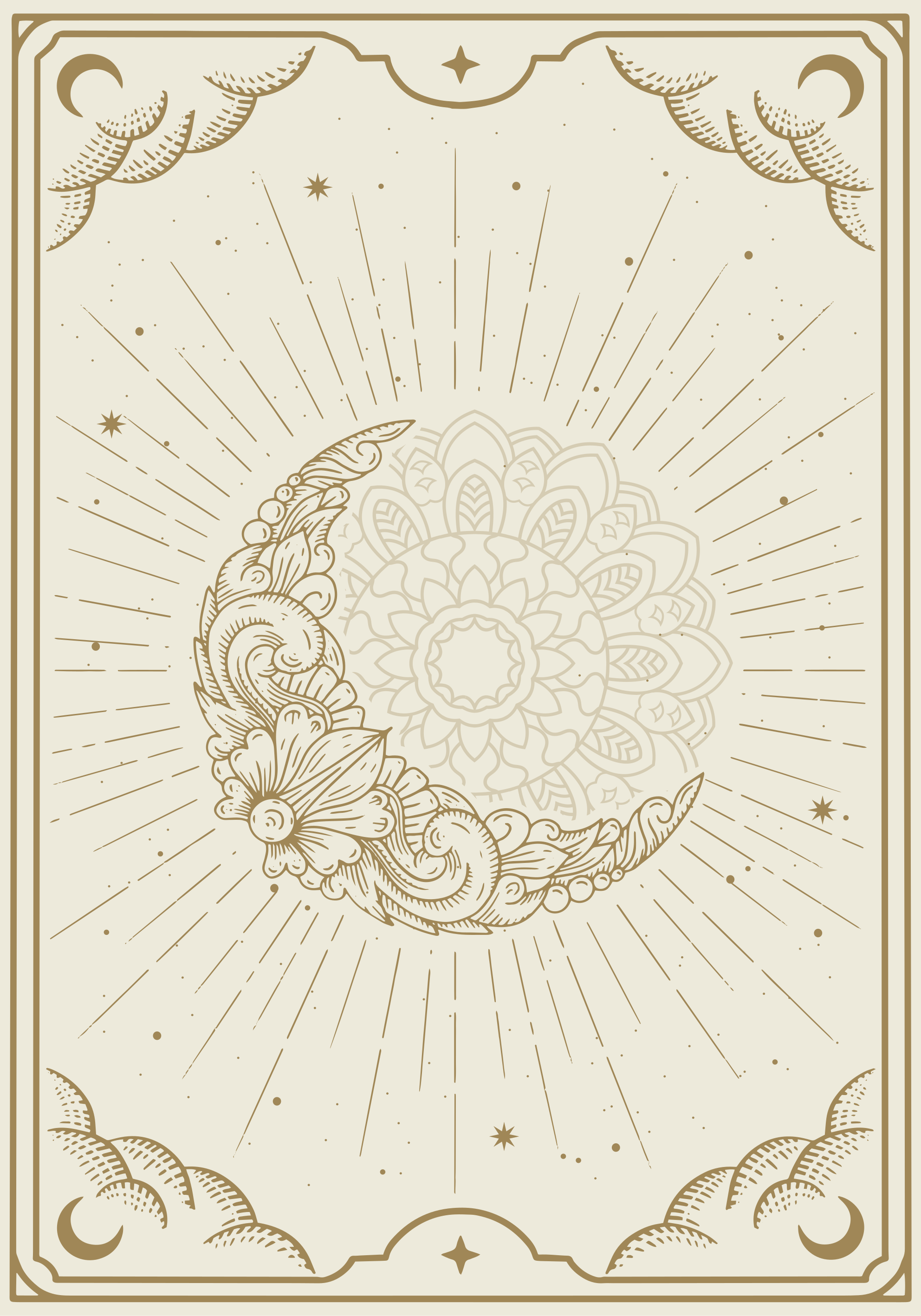 Poster zen mandala da lua - TenStickers
