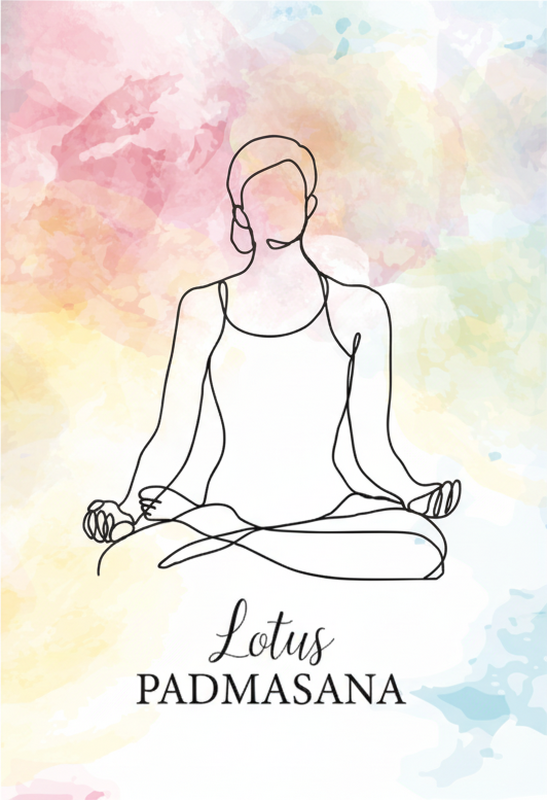 Poster zen em traço de pose de meditação - TenStickers