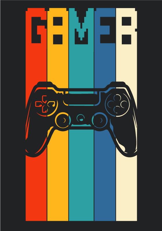 Poster decorativo com comando Gamer - TenStickers