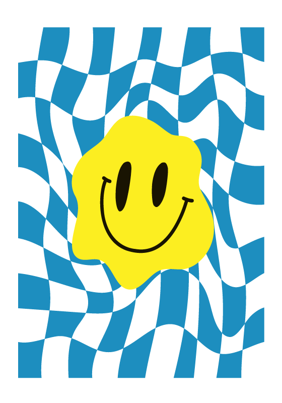 Poster decorativo smiley groovy - TenStickers