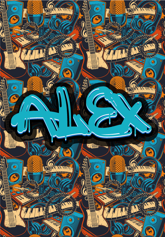 Poster Graffiti musical personalizado - TenStickers