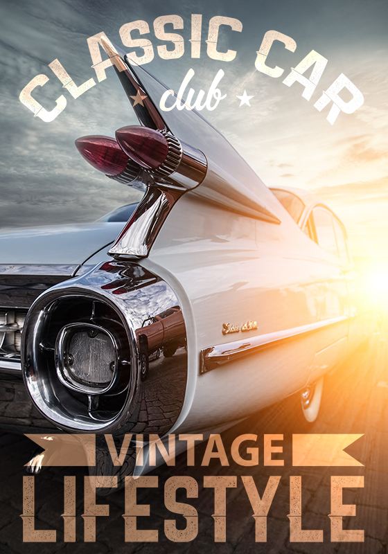 Poster decorativo classic car club - TenStickers