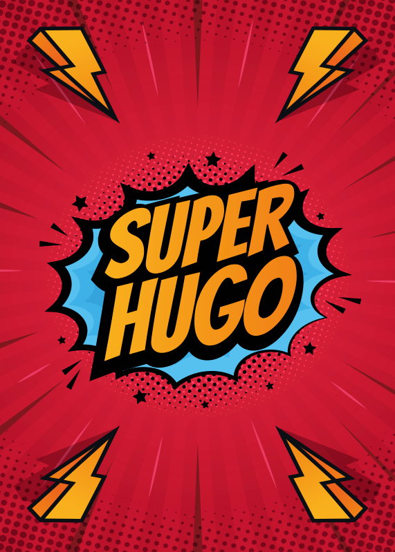 Poster personalizável pequeno super-herói - TenStickers