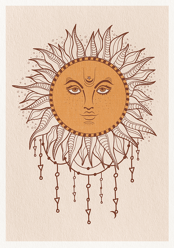 Poster decorativo Sol boho - TenStickers