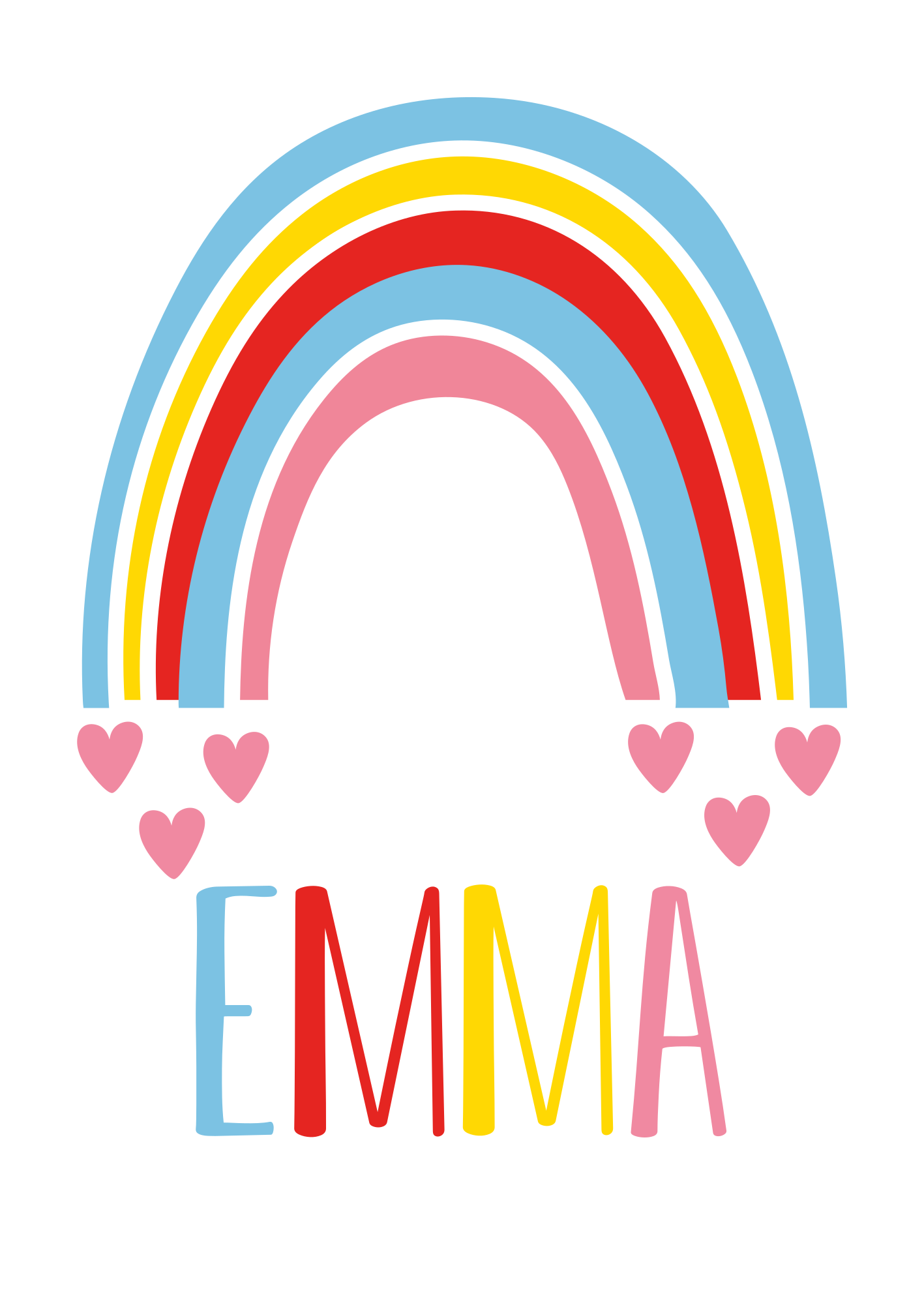 Poster arco-íris com nome personalizado - TenStickers