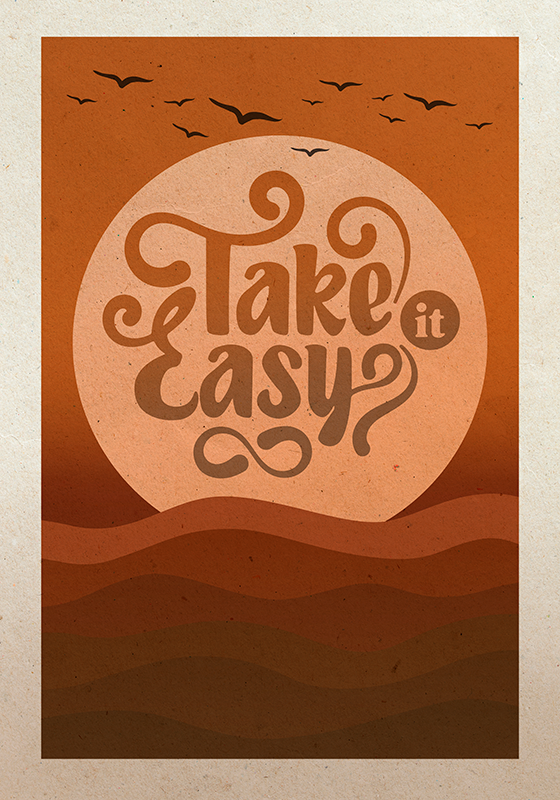 Poster decorativo take it easy - TenStickers