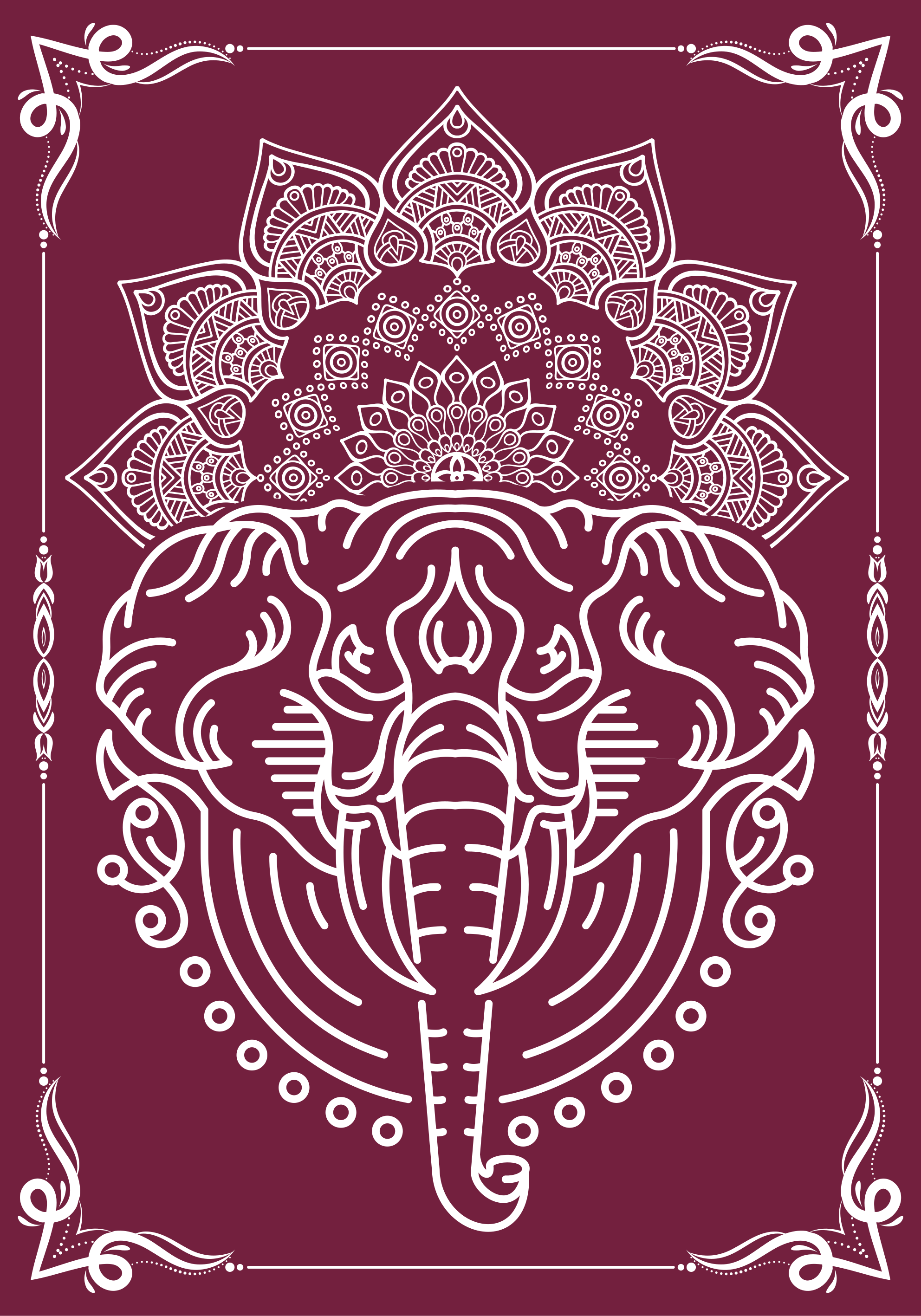 Poster decorativo mandala elefante - TenStickers