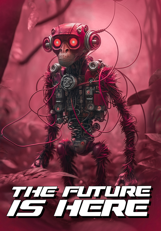 Poster juvenil robô macaco - TenStickers