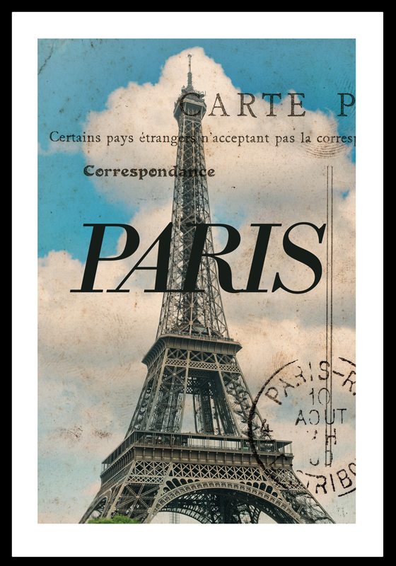 Poster para sala postal de Paris - TenStickers