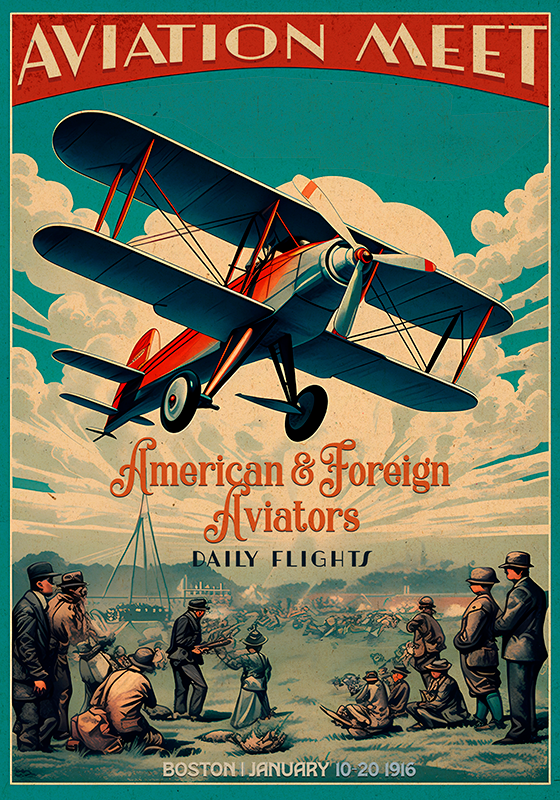 Poster retro encontro de Aviação - TenStickers